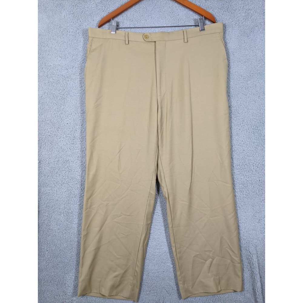 Baroni Couture Super 150's Wool Dress Pants Men 38R Beige Quiet Luxury Office